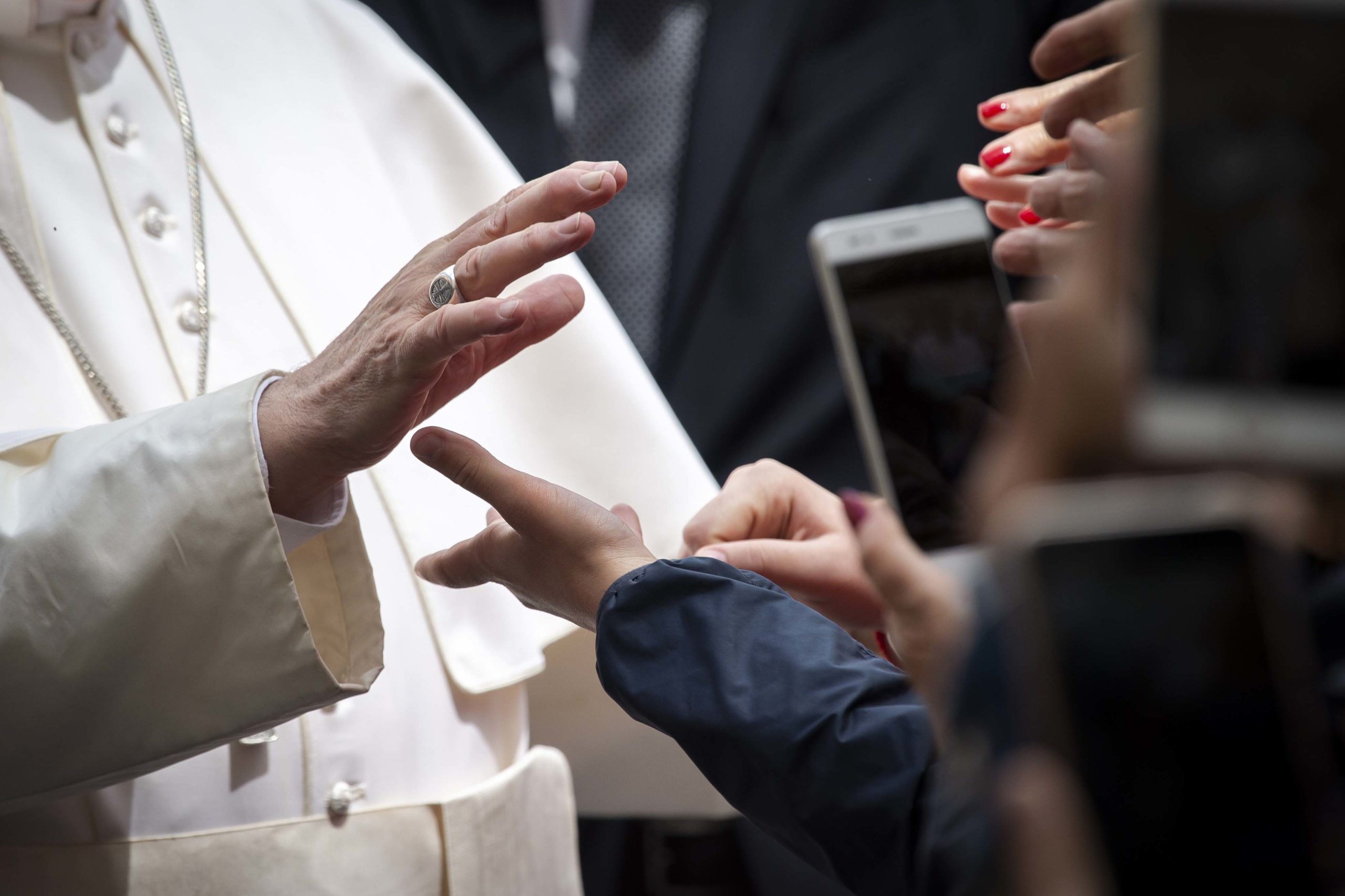 Vatican City - MAY 29, 2019: Pope Francis meets with faithful at the end of his weekly general audience in St. Peter's Square at the Vatican.